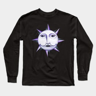 Purple Sun face Long Sleeve T-Shirt